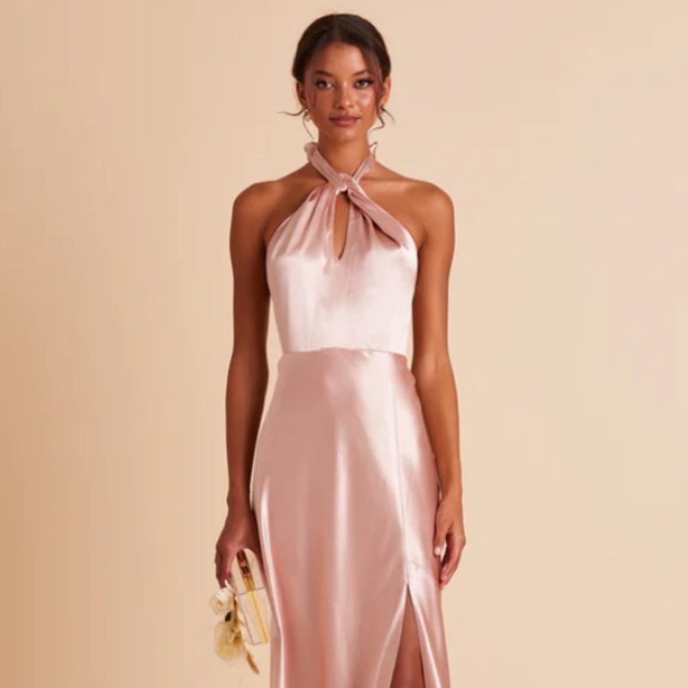Halter Monica Dress in Satin Rose Gold (Bridesmaid/Prom Dress)